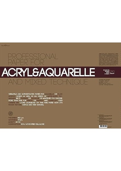 Visconti Torchon Pamuk Elyaflı Suluboya Kağıdı, Dosyalı. 250 Gr. A2 10 Yp (Millimeters, A4 297X210 (1)) fiyatları