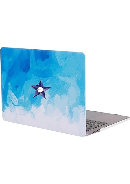 Macbook Air Kılıf 13.6 Inç M2-M3-M4 Çip PAINT02 (Touchıd'li 13.6" Air) A2681 A3113 A3240 ile Uyumlu Açık Mavi modelleri