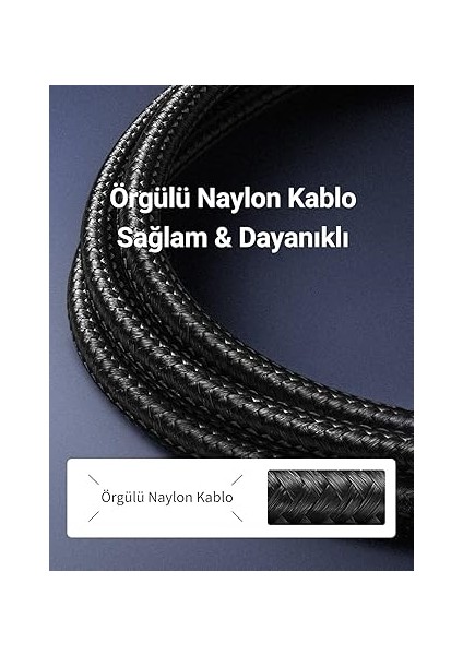 Cat7 Ethernet Kablosu Naylon 10GBPS 600MHZ Yönlendirici, Ps5, Ps4, Xbox One, Switch, Tv Vb. Ile Uyumludur. (1m) fırsatları