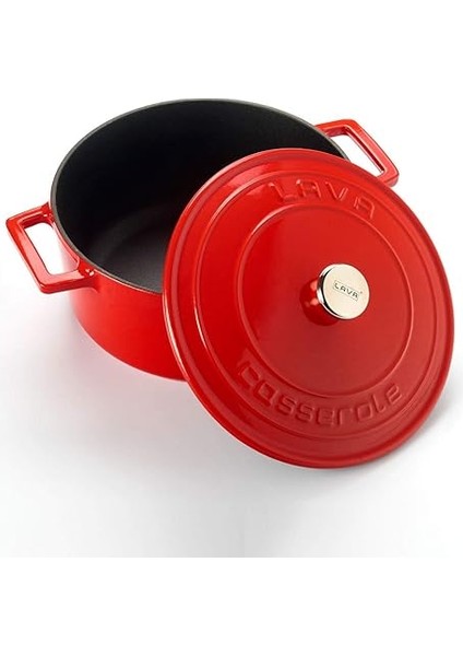 Metal Döküm Yuvarlak Tencere, 22 Cm, Kırmızı fiyatları