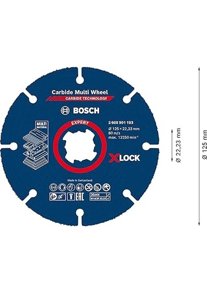 Professional 1x Expert Carbide Multi Wheel X-Lock Kesici Diskler (Sert Ahşap, Çivili Ahşap, Plastik, Alçıpan Panel, Ø 125 Mm, Aksesuar Küçük Avuç Taşlama Makinesi) modelleri