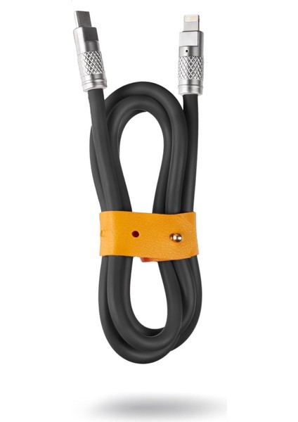 Bariyer USB C Tipi Kablo Yıldırımla Uyumlu - Geliştirilmiş Dayanıklılık ve Estetik, iPhone Için Hızlı Şarj Kablosu - Usb-C 2.0 (Obsidian Siyah, 3 Feet)