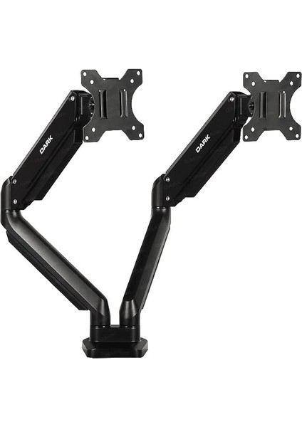 VM200 2 x 17"-32" Monitör Destekli Amortisörlü Masa Monte LCD Monitör ve Tv Kolu