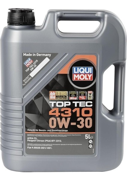 Moly Top Tec 4310 0W-30 5 L Otomotiv Bakım Ürünü