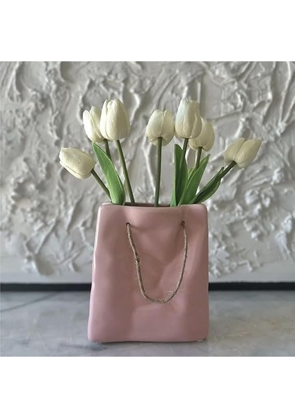 Studıo Dekoratif Seramik Çanta Şeklinde Vazo CB001-WH (Pembe) indirimleri