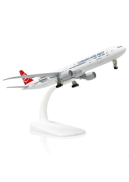 1/300 Döküm Metal Uçak Modeli Türk 777 Için BOEING777 Model Uçak Standlı (7,5 Inç Uzunluğunda) Havacılık Meraklıları Için Sergi Dekorasyonu.