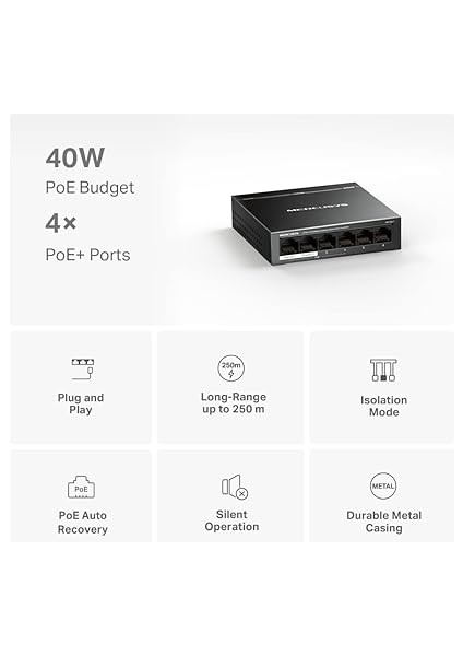 MS106LP, 6-Port 10/100MBPS Desktop Switch With 4-Port Poe+ fırsatları