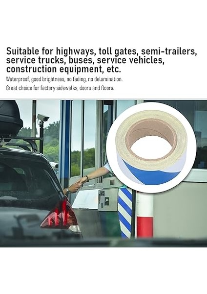 Reflektif Mavi Beyaz Çizgili 5CMX30M, Çizgili Reflektör Bant Kendinden Yapışkanlı Su Geçirmez Dış Mekan Reflektör Yüksek Mukavemetli Yüksek Görünürlük Tehlike Uyarı Güvenliği modelleri