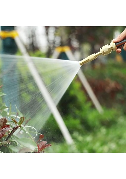 Çift Fonksiyonlu Ayarlanabilir Hortum Sulama Başlığı 9 cm Yüksek Basınçlı ve Püskürtme Modlu,bahçe El Duşu, Yüksek Basınçlı Bahçe Duşu, Bahçe Püskürtme Tabancası, Bakır, 3/4 Inç Hortum Başlığı