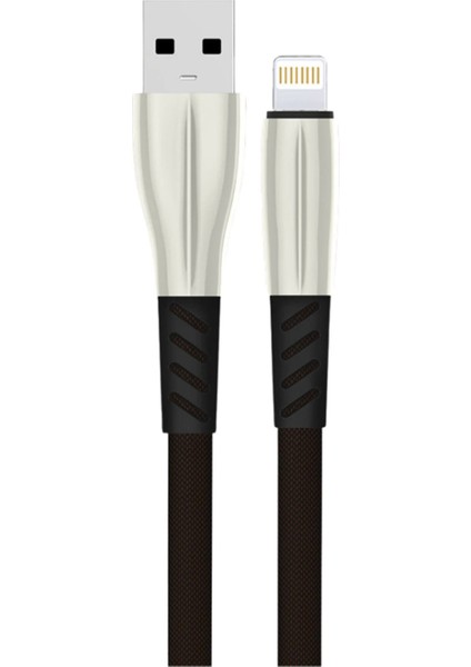 Allzey Konfulon S89 Metal Uçlu Lightning Kablo Iphone Uyumlu 1m 2.4A - Siyah
