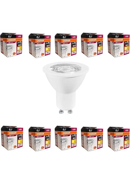 4,5W GU10 LED Ampul - 10'lu Ekonomik Paket, 350 Lumen, 3000K Sarı Işık, 36° Işık Açısı, 15.000 Saat Ömür, Enerji Verimli