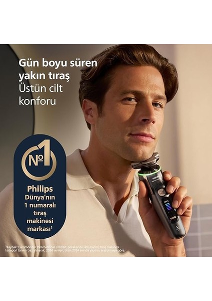 I9000 Ultra Prestige Islak ve Kuru Tıraş Makinesi, Skinıq Pro, 360° Hassas Başlıklar, Şarj Standı, Temizleme Ünitesi ve Seyahat Çantası Hediyeli, XP9402/31 modelleri
