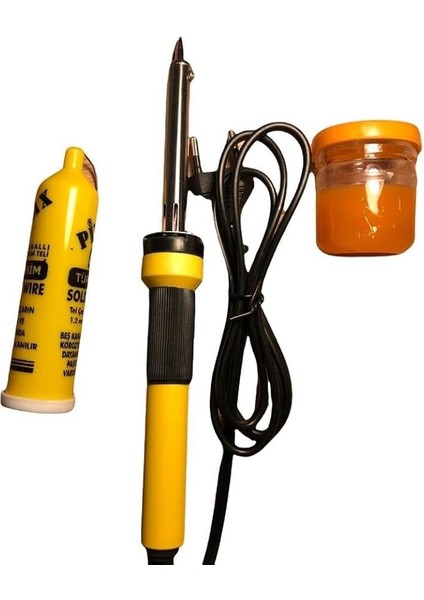 Profesyonel Kalem Havya Seti Lehim Tel Pasta 40W 3 Parça Işıklı