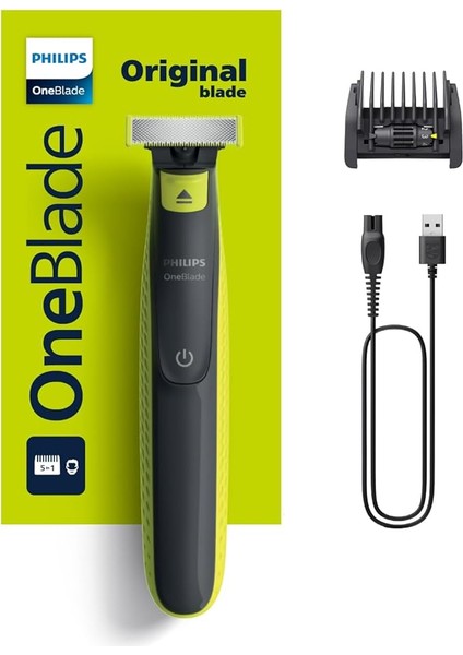 Oneblade QP2724/20 Yüz Hibrit Tıraş Makinesi, Misket Limonu Yeşili, Kömür Grisi