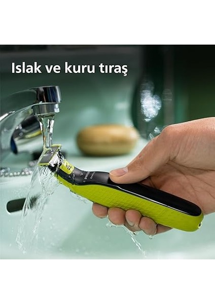 Oneblade QP2724/20 Yüz Hibrit Tıraş Makinesi, Misket Limonu Yeşili, Kömür Grisi fırsatları