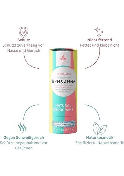 Ben &amp; Anna Coco Mania Natural Vegan Deodorant Stick 40 G 94955 fiyatları