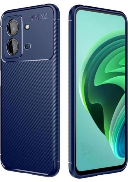 Redmi 15C Uyumlu Silikon Kılıf Karbon Desenli Darbe Emici Autofocus Tam Koruma Kapak - Lacivert