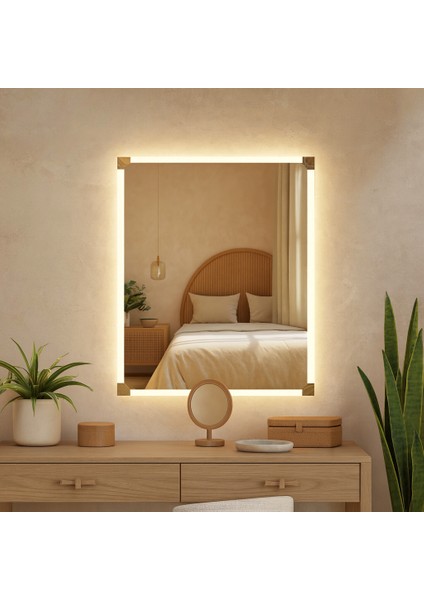 LED Işıklı Dikdörtgen Ayna – Modern Dekoratif Duvar Aynası indirimleri