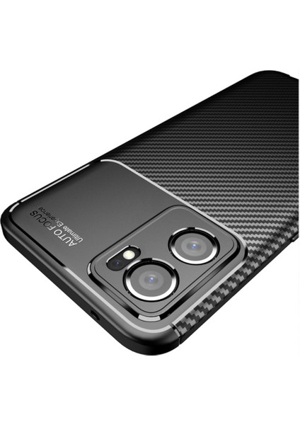 Oppo Reno 14 Uyumlu Silikon Kılıf Karbon Desenli Darbe Emici Autofocus Tam Koruma Kapak - Lacivert fiyatları