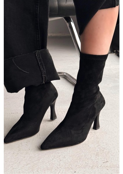 Jedaws Süet Ince Topuklu Çorap Bot Siyah fiyatları