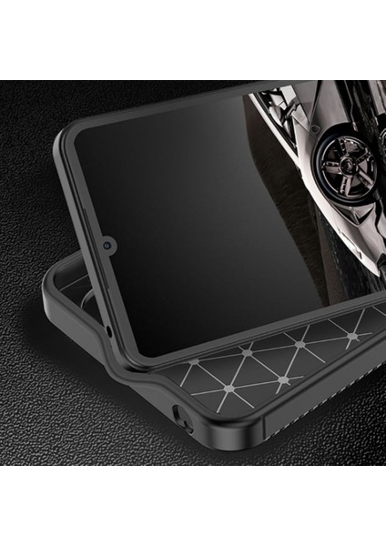 Redmi 15C Uyumlu Silikon Kılıf Karbon Desenli Darbe Emici Autofocus Tam Koruma Kapak - Siyah fiyatları