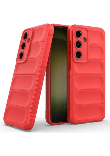 Samsung Galaxy S25 Fe Uyumlu Silikon Kılıf - Kamera Korumalı Esnek Yeni Nesil Airbag Kapak - Kırmızı