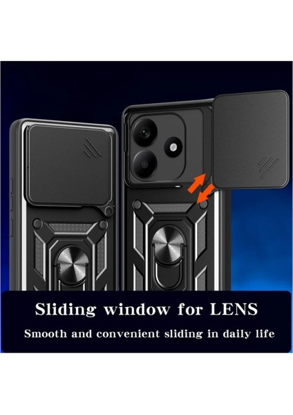 Redmi Note 14 4g Uyumlu Tank Kılıf Yüzüklü Standlı Extra Darbe Koruma Zırhlı Outdoor Kapak - Siyah fiyatları