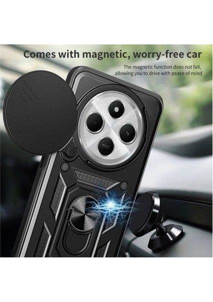 Redmi 14C Uyumlu Tank Kılıf Yüzüklü Standlı Extra Darbe Koruma Zırhlı Outdoor Kapak - Yeşil fırsatları