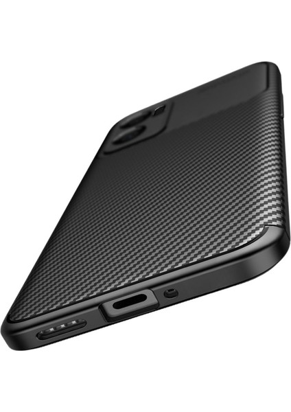 Oppo Reno 14 Uyumlu Silikon Kılıf Karbon Desenli Darbe Emici Autofocus Tam Koruma Kapak - Siyah fırsatları