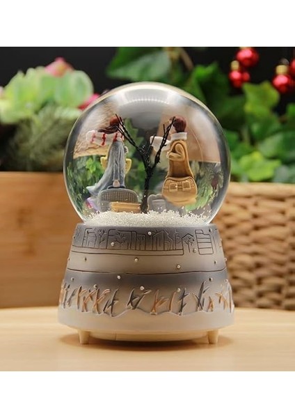 Masalı Gri Sevgili Kar Küresi Otomatik Müzikli &amp; Işıklı (Orta Boy) KUŞKARNM872 modelleri