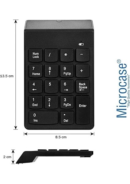 Kablosuz 18 Tuşlu Mini Numerik Klavye - Siyah AL2698 modelleri