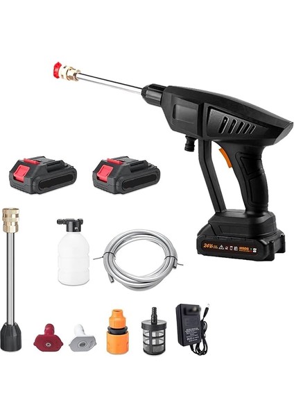 Basınçlı Yıkama Makinesi, 120PSI Taşınabilir Basınçlı Temizleyici Pil ve Şarj Cihazı ile Elde Taşınabilir 24V 7500MAHŞARJ Edilebilir Pil Elektrikli Basınçlı Yıkama Makinesi, Arabaları Yıkamak,