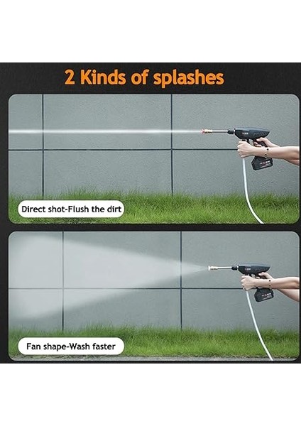 Basınçlı Yıkama Makinesi, 120PSI Taşınabilir Basınçlı Temizleyici Pil ve Şarj Cihazı ile Elde Taşınabilir 24V 7500MAHŞARJ Edilebilir Pil Elektrikli Basınçlı Yıkama Makinesi, Arabaları Yıkamak, modelleri