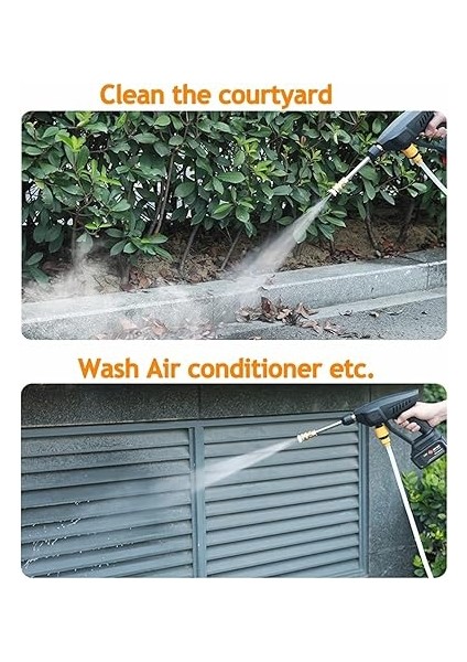 Basınçlı Yıkama Makinesi, 120PSI Taşınabilir Basınçlı Temizleyici Pil ve Şarj Cihazı ile Elde Taşınabilir 24V 7500MAHŞARJ Edilebilir Pil Elektrikli Basınçlı Yıkama Makinesi, Arabaları Yıkamak, indirimleri