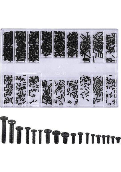 Vida Seti 500 Adet M1.2 M1.4 M2 Vida Bilgisayar Vidaları Evrensel Dizüstü Bilgisayar Pc Bilgisayar Onarım Aksesuarı Saklama Düz Kutu