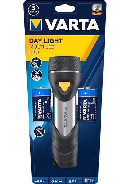 Day Light Multi LED F30 Taschenlampe Mit 14 Leds (Inkl. 2xd Longlife Power Batterie, Ideal Für Haushalt, Camping, Angeln, Garage, Notfall, Stromausfall, Outdoor) fiyatları