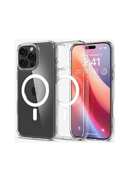 iPhone 16 Pro Ince Magsafe Kılıf Crystal Hybrid Sararma Karşıtı Duraclear™ Hava Kanalı Teknolojisi™ Askeri Sınıf Koruma Magfit White Şeffaf Kapak - ACS08162 modelleri