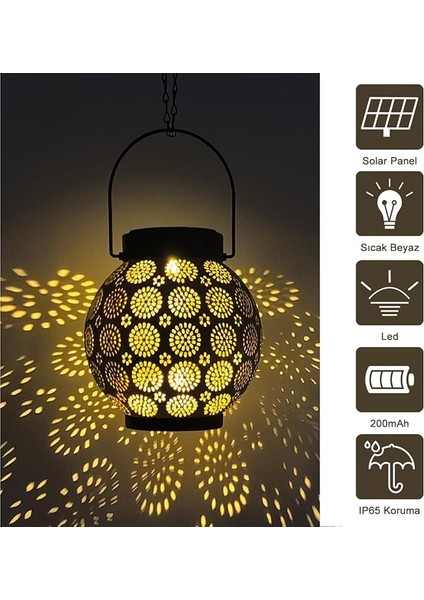 Güneş Enerjili Dekoratif LED Fener / Askılı Bahçe Feneri / Bahçe Dekorasyon Feneri / GT-SL25G fırsatları