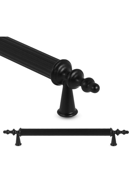 Ovacık Çekmece Dolap Kapak Kulpu Kulbu 160 mm Mat Siyah Metal Kulp (10 Adet)