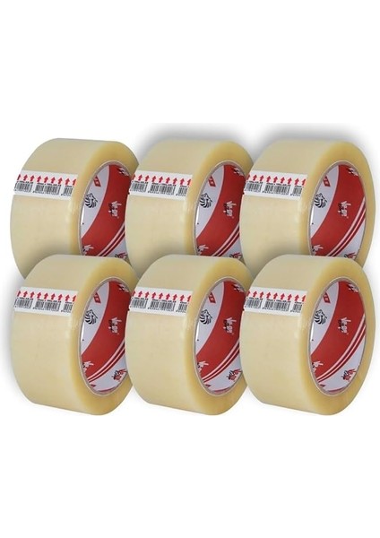 45MM x 100MT Şeffaf Koli Bantı Aslan 6lı