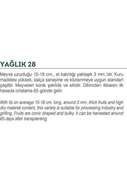 Tarım Ata Tohumu Yöresel Yağlık Biber 100 Adet Tohum fiyatları
