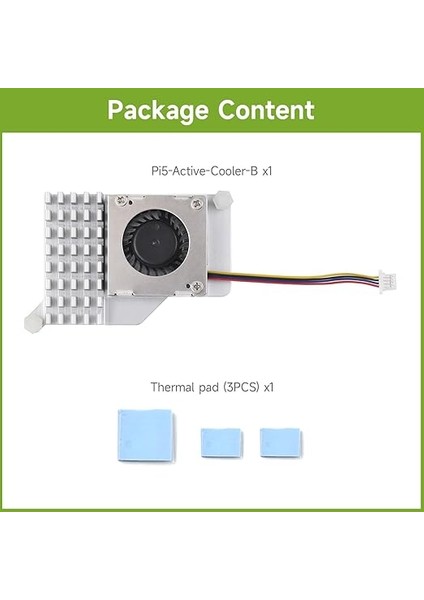 Raspberry Pi 5 Için Aktif Soğutucu (B), Aktif Soğutma Fanı, Alüminyum Soğutucu, Termal Pedli fiyatları