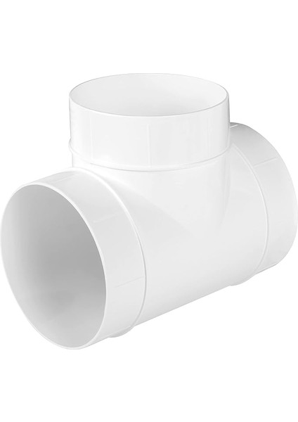 Havalandırma Sistemi Için T Parçası 100 mm Üç Yönlü Boru Bağlantısı, Yuvarlak, 100 Mm/10 Cm, Beyaz, KO100-26