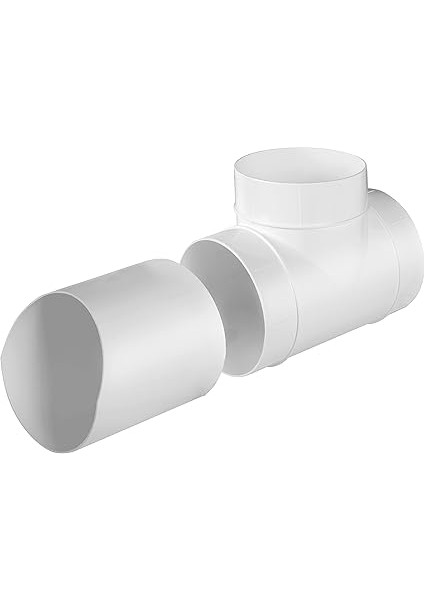 Havalandırma Sistemi Için T Parçası 100 mm Üç Yönlü Boru Bağlantısı, Yuvarlak, 100 Mm/10 Cm, Beyaz, KO100-26 fırsatları