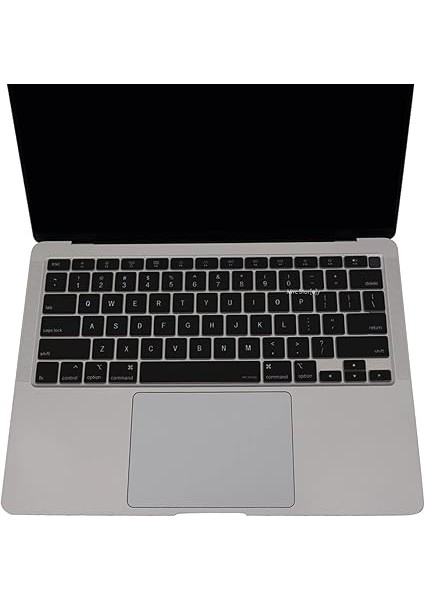 MacBook Air 13.3 Inç Klavye Koruyucu M1 A2337 A2179 ile Uyumlu – Ultra Ince Silikon Kılıf, Us Abd Ingilizce Q, Touch Id Siyah modelleri