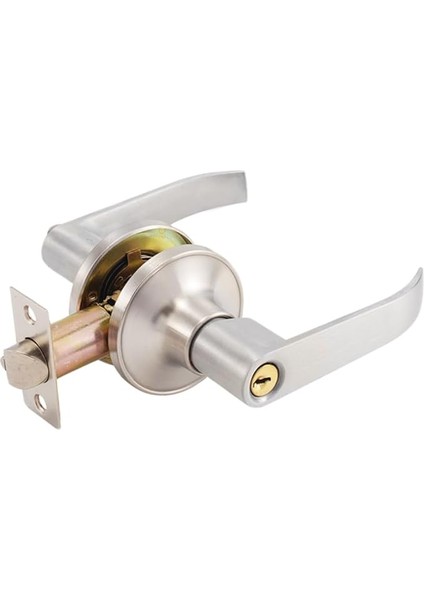 Kapı Kolu Kilidi, Paslanmaz Çelik Uzun Saplı Kapı Kolu Kilidi, Ev, Ofis, Yatak Odası Banyo Için 3 Anahtarlı (Gümüş)