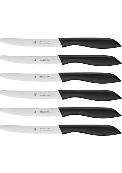 Tırtıklı Soyma Bıçak Seti Siyah 6 Parça