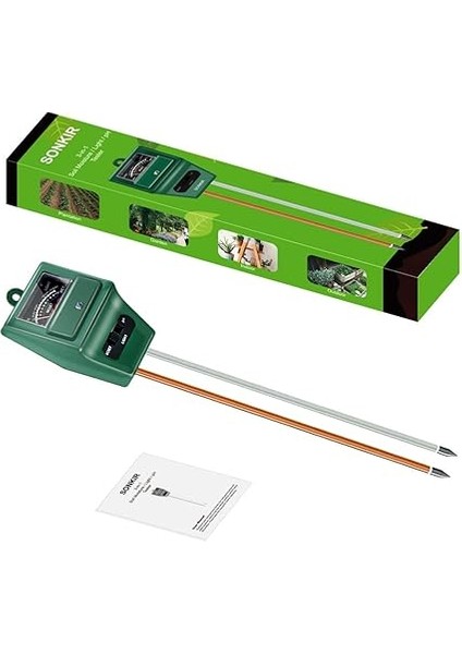 Toprak Ph Ölçer, MS02 3'ü 1 Arada Toprak Nemi/ışık/ph Test Cihazı Bitki Bakımı Için Bahçe Alet Kitleri, Bahçe, Çim, Çiftlik, Iç ve Dış Mekan Kullanımı Için Harika (Yeşil) indirimleri