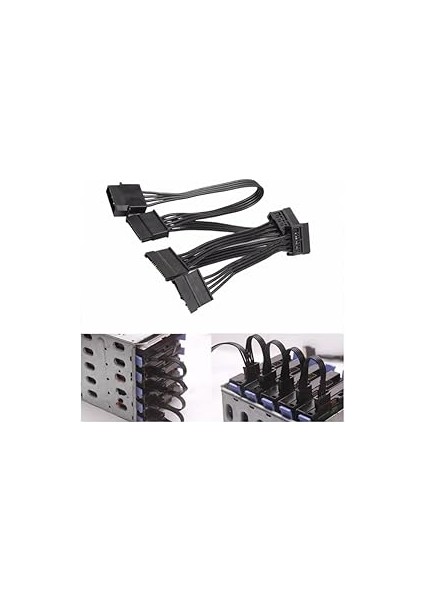 Plus PX-4355 Molex To Sata Kablo, Psu Sata Çoklayıcı, 5 Port Sata Power Çoklayıcı, 60CM Uzunluk modelleri