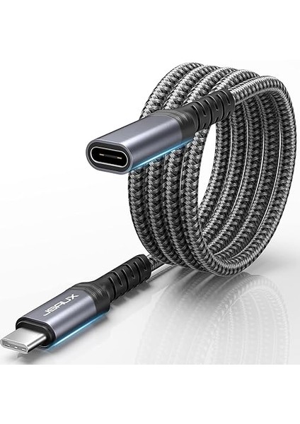 USB C Uzatma Kablosu 2m, USB Type C 3.2 Uzatma, 10GBPS, 100W ve 4K@60Hz Video Aktarımı Destekler, iPhone 15 Pro, MacBook Pro/air, iPad Pro, Xps 15/13, Samsung S22/S21 ile Uyumludur